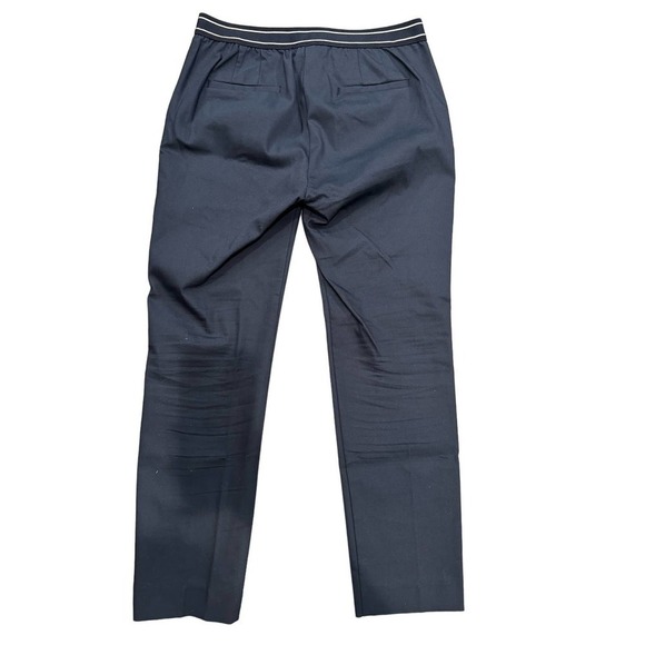 Zara Women's Navy Cotton Blend Dress Pants Size Large Elastic Waist - Picture 2 of 6